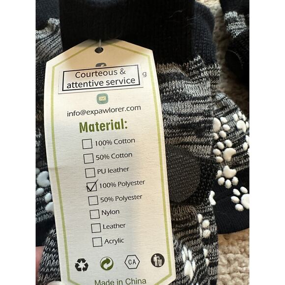 NEW Expawlorer Gray Double Side Anti Slip Dog Socks Size Large 6 Socks - Picture 2 of 2